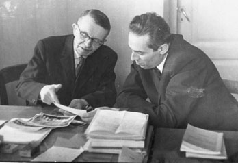 Prof. A.I. Nemirovsky (on the right) studying the history of the University of Yuryev in Tartu, Estonia, 1967